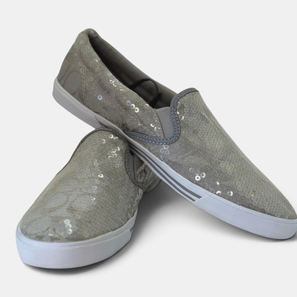 Coach Shoes - VTG Coach Kivy Sequin Slip On Sneakers Women 10B Gray Signature Casual Designer